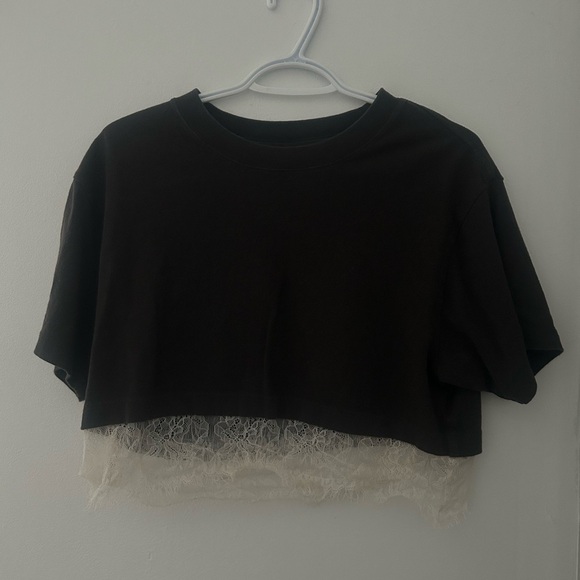 Urban Outfitters Lace Grey Crop Top XS - Picture 1 of 3